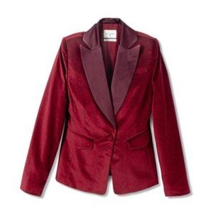 Women's Red Velvet Blazer